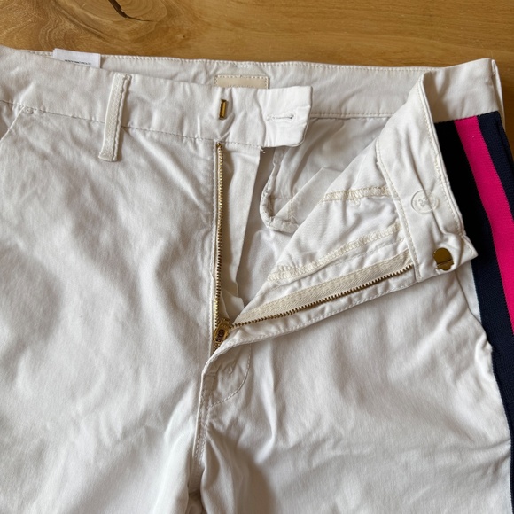 MOTHER THE STRAIGHT SHAKER ANKLE PREP CROPPED PANT WHITE CHALK RACER STRIPE 28 - Picture 6 of 11
